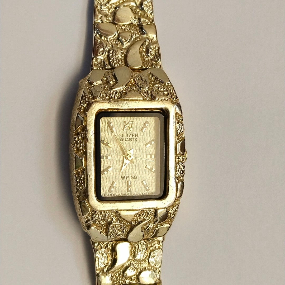 RELOJ CAJA ACERO PULSO ORO ORO 8 K 16.6 GRMS (SEMINUEVO)