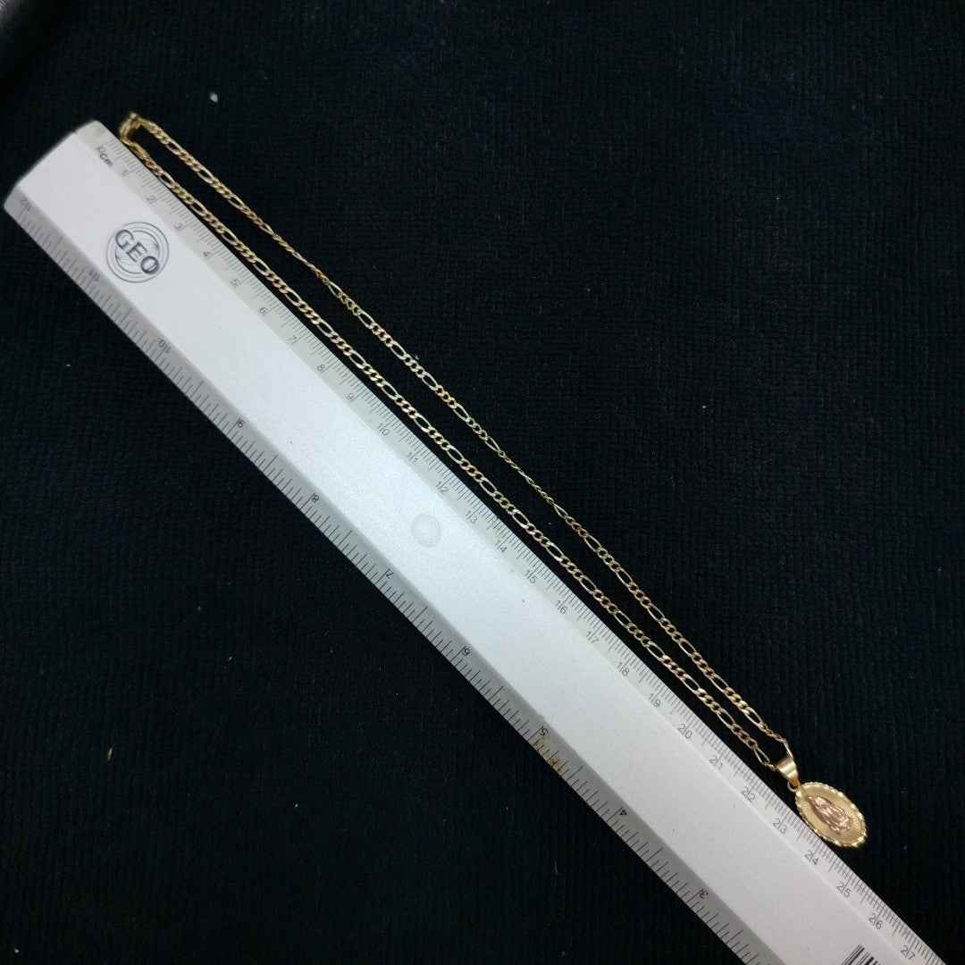 CADENA,MEDALLA RELIGIOSA ORO COMBINADO 14 K 6,60 GRMS (SEMINUEVO)