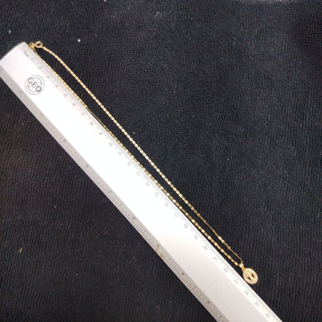 CADENA, MEDALLA RELIGIOSA ORO 10 K 2 GRMS (SEMINUEVO)
