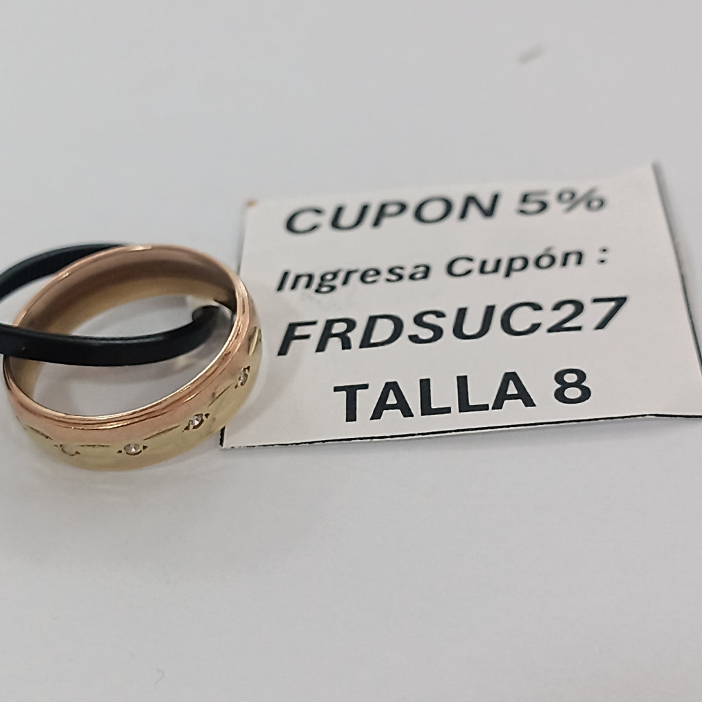 ARGOLLA ORO COMBINADO 14 K 3 GRMS (SEMINUEVO)
