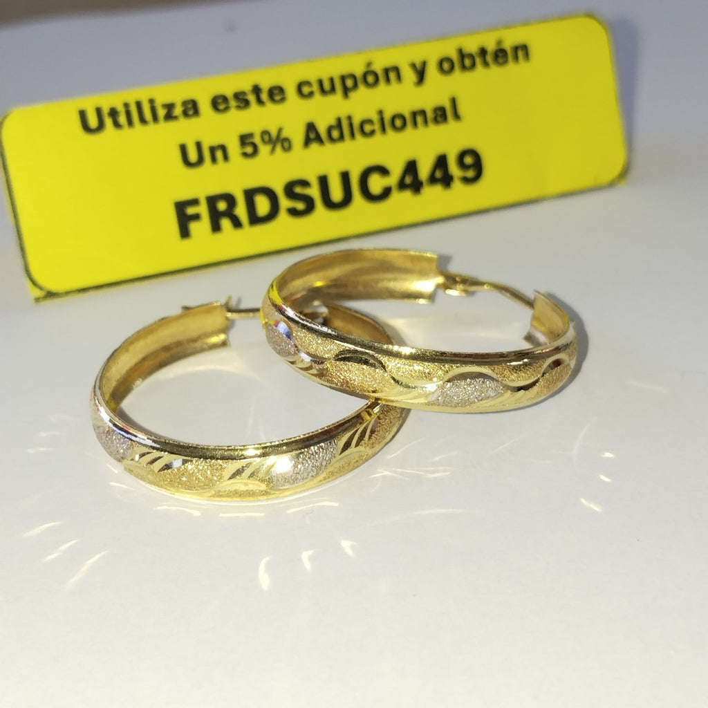 ARRACADAS PAR ORO,ORO COMBINADO 14 K 4,00 GRMS (SEMINUEVO)