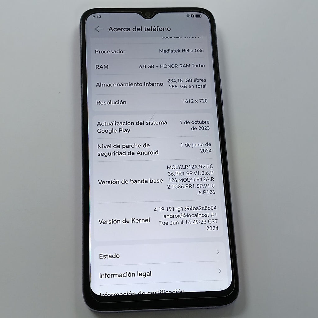 CELULAR HONOR X6A WDY-LX3 (2023) 256 GB 6 GB RAM (SEMINUEVO)