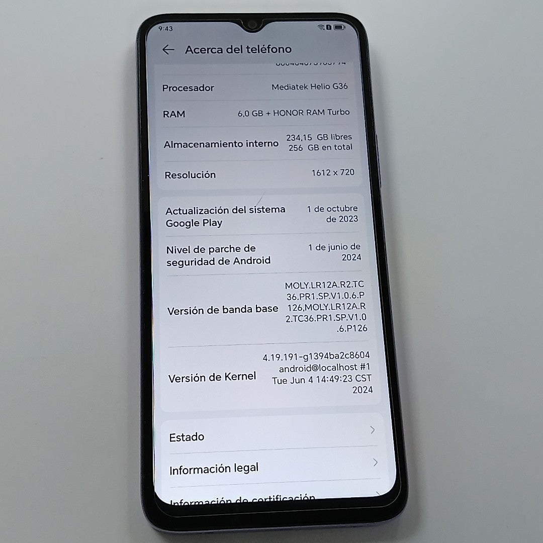 CELULAR HONOR X6A WDY-LX3 (2023) 256 GB 6 GB RAM (SEMINUEVO)