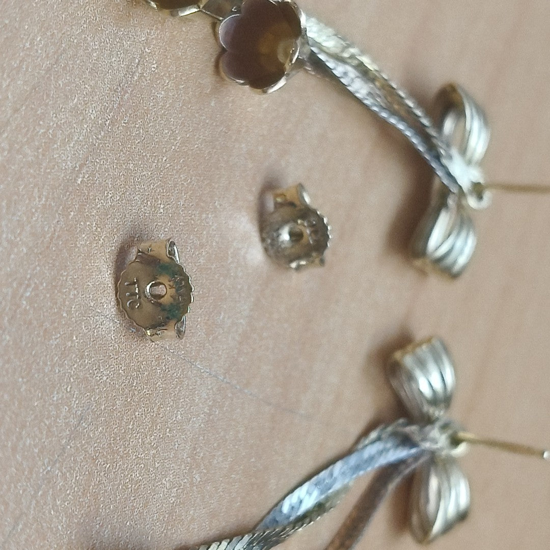 ARETES PAR ORO, ORO BLANCO 14 K 4.4 GRMS (SEMINUEVO)