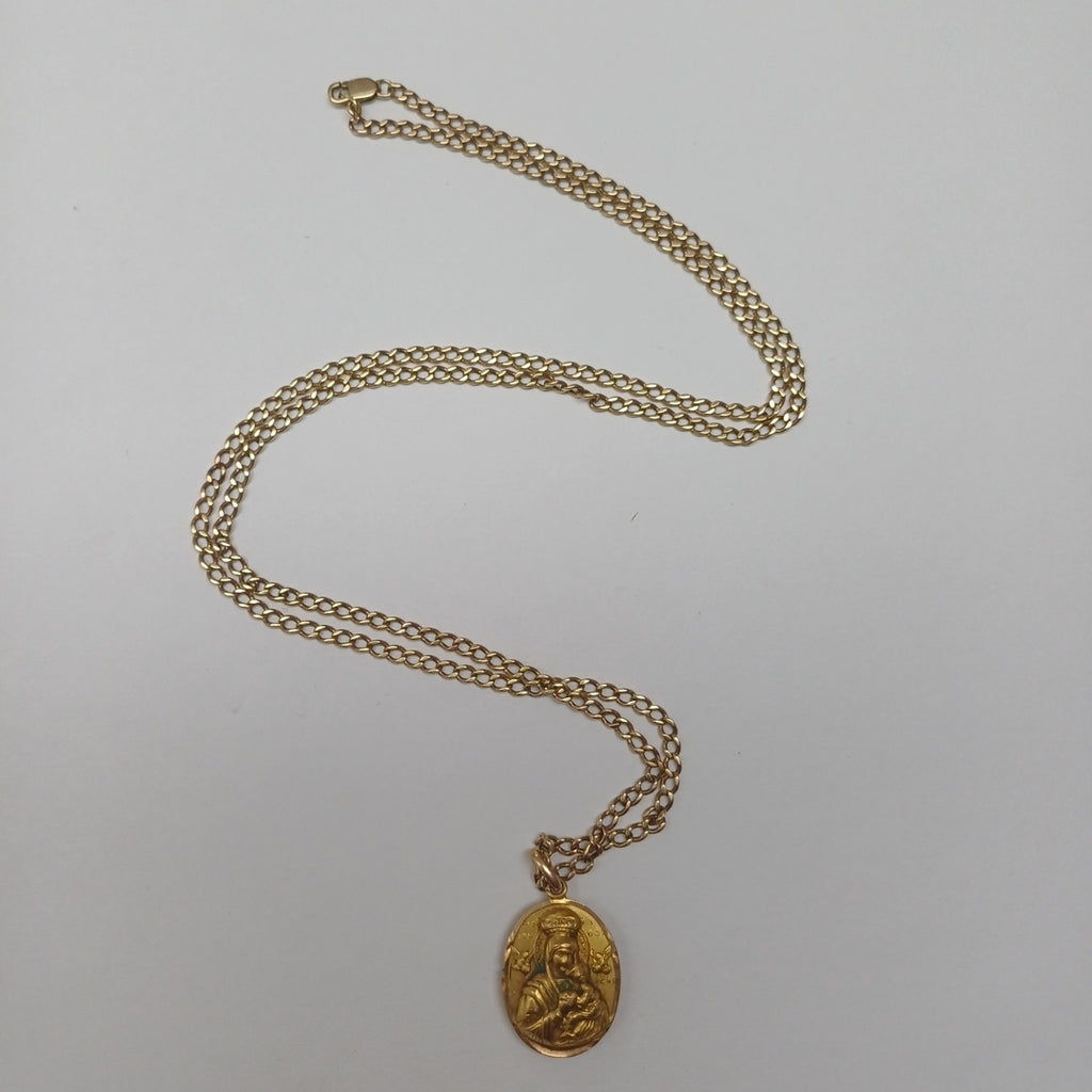 CADENA, MEDALLA RELIGIOSA ORO 10 K 8.9 GRMS (SEMINUEVO)