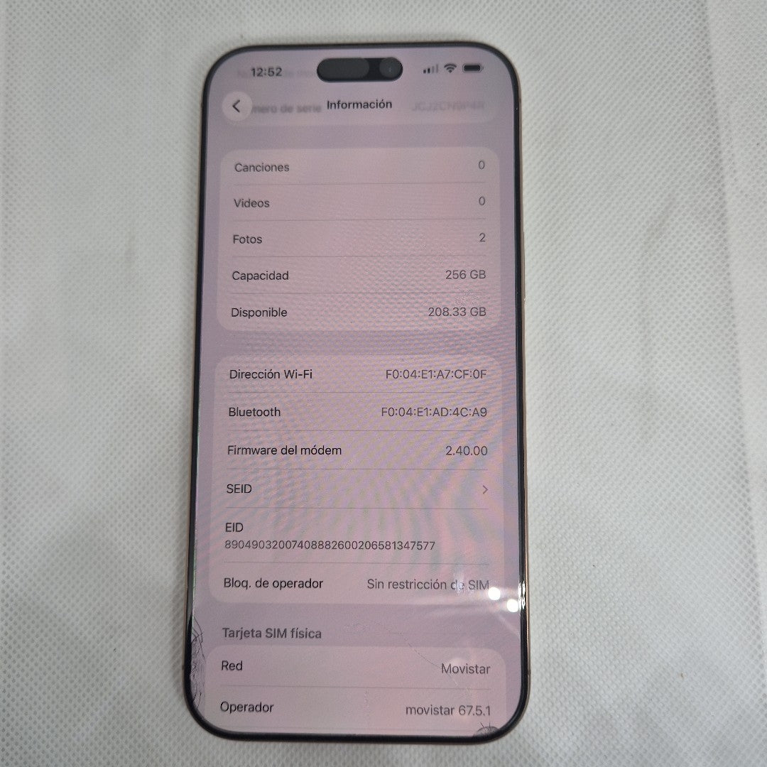 CELULAR APPLE IPHONE 16 PRO MAX A3295 (2024) 256 GB 8 GB RAM (SEMINUEVO)