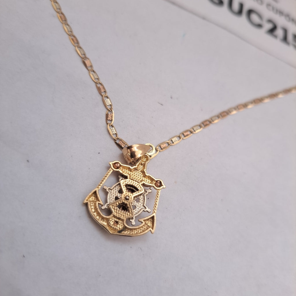 CADENA, CRISTO EN ANCLA ORO 10 K 4.3 GRMS (SEMINUEVO)