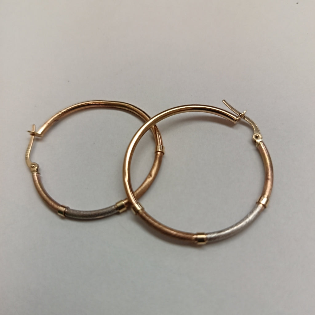 ARRACADAS PAR ORO COMBINADO 14 K 4 GRMS (SEMINUEVO)