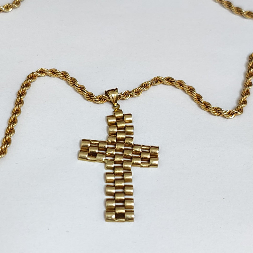CADENA, CRUZ ORO 14 K 12.3 GRMS (SEMINUEVO)