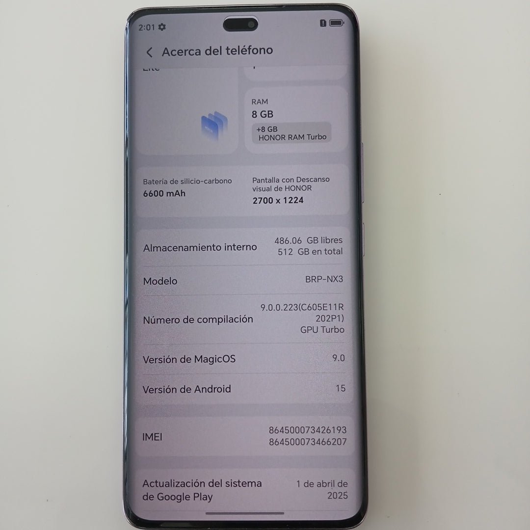 CELULAR HONOR MAGIC 7 LITE BRP-NX3 (2025) 512 GB 8 GB RAM (SEMINUEVO)
