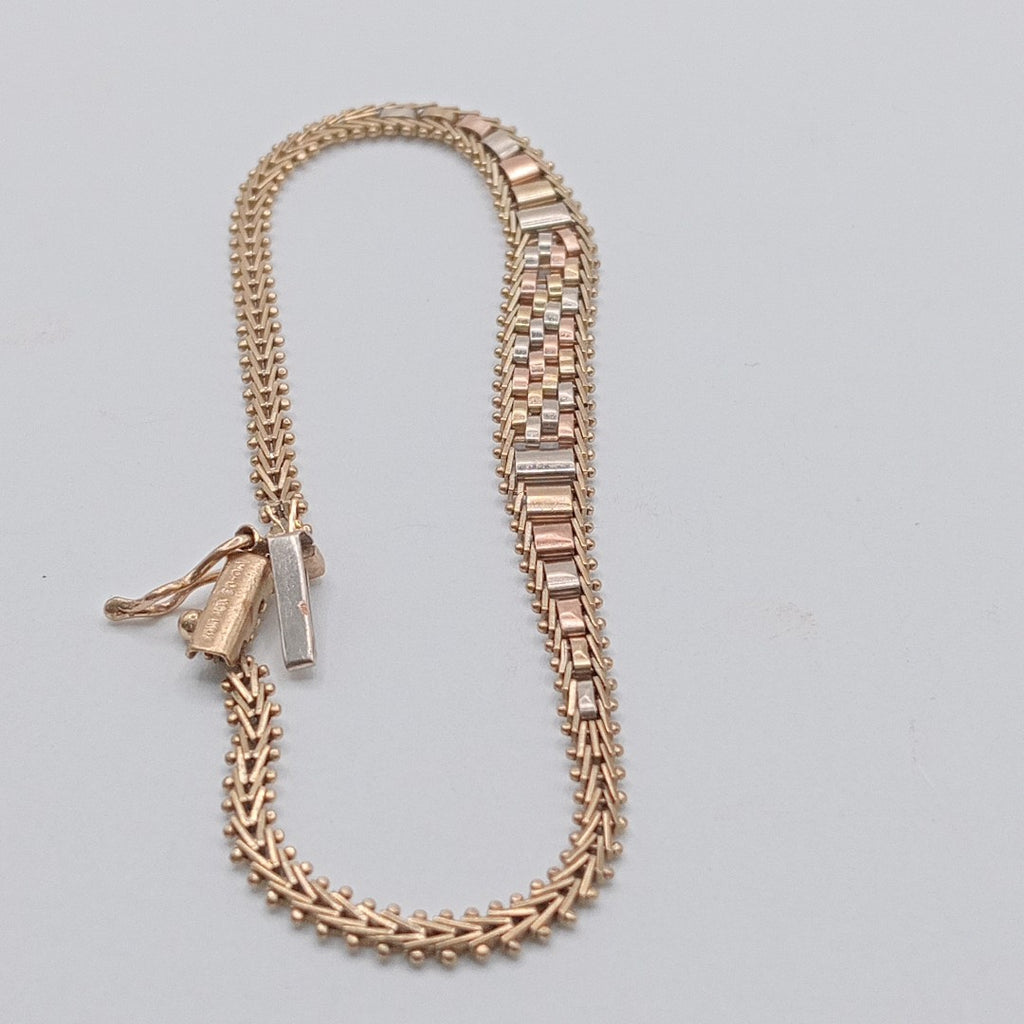 PULSERA ORO COMBINADO 10 K 5.2 GRMS (SEMINUEVO)