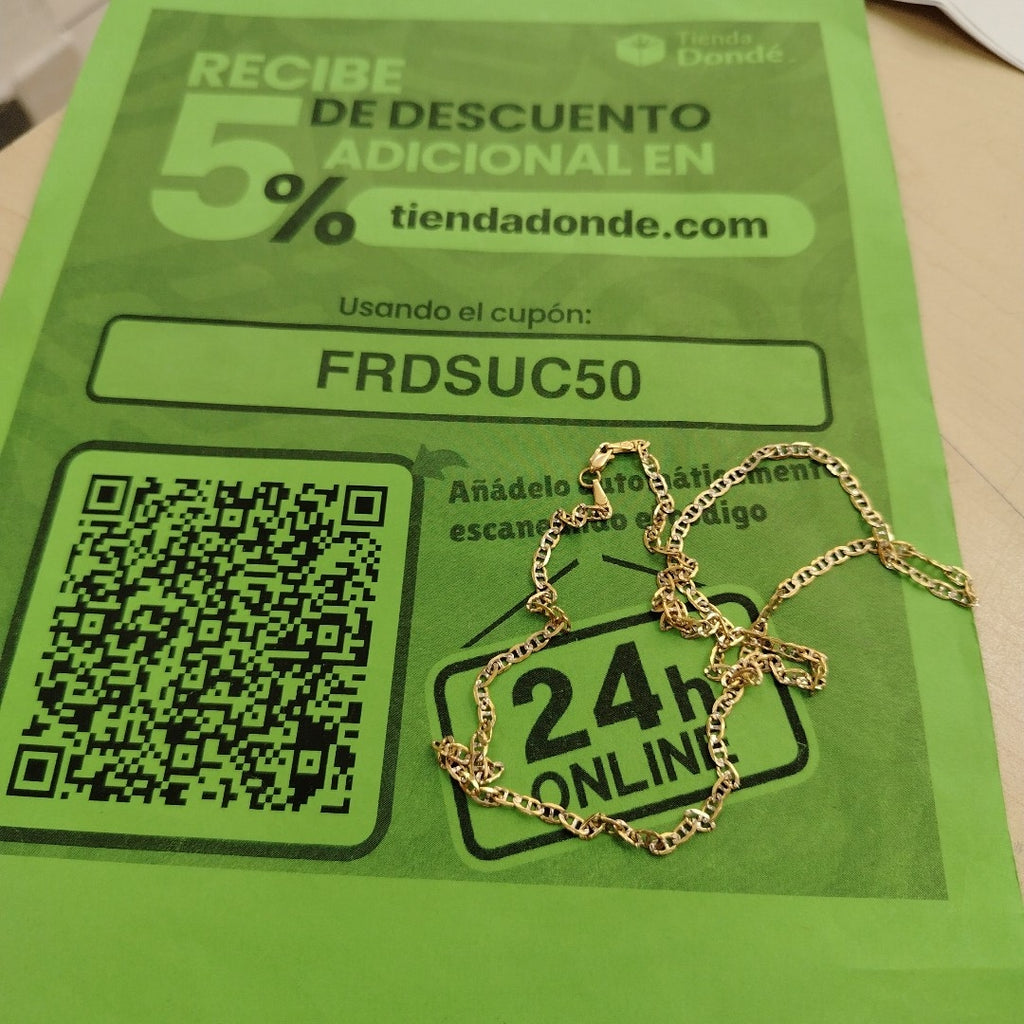 CADENA TEJIDO MARINERO 9GR 60 CM CM (NUEVO)