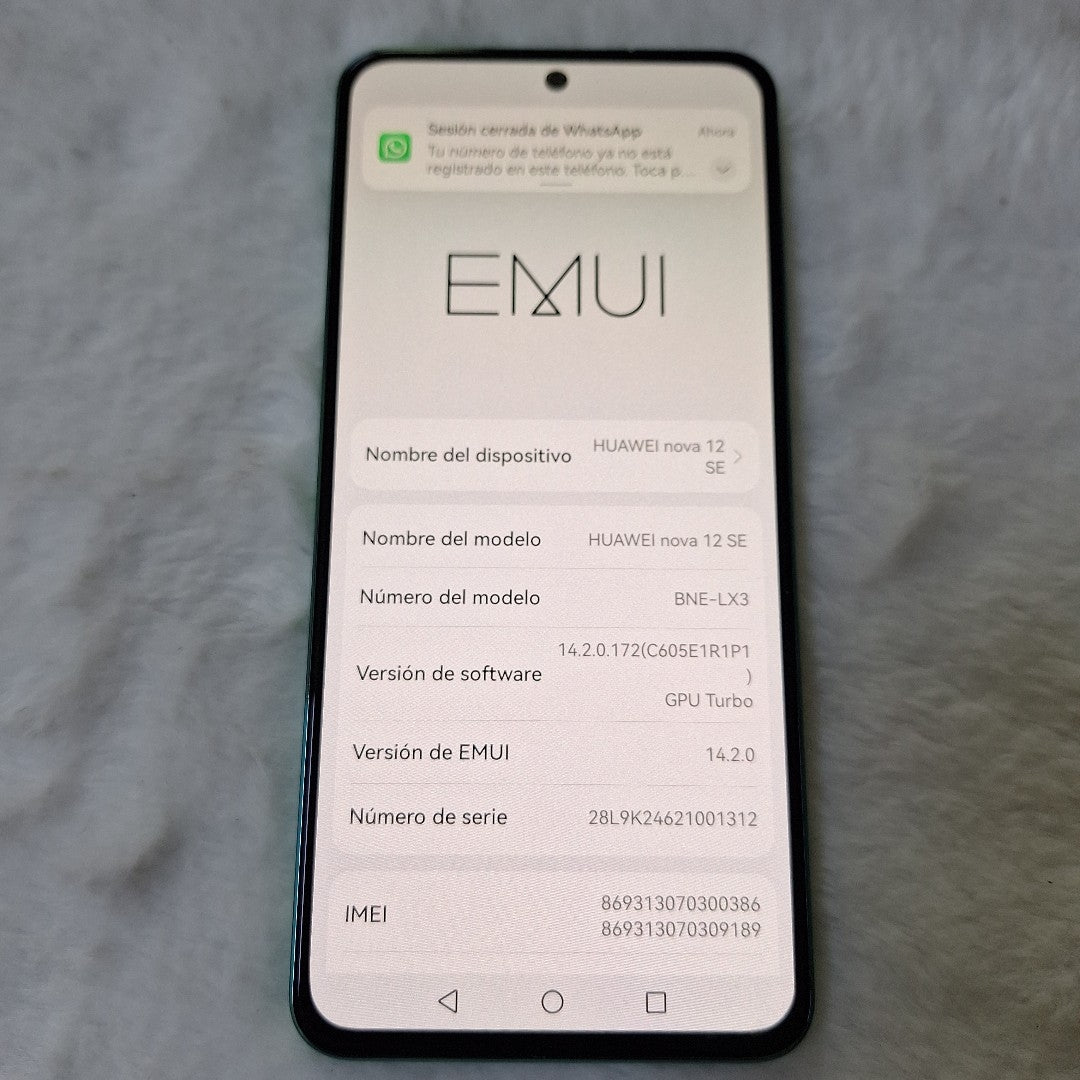 CELULAR HUAWEI NOVA 12SE  BNE-LX3 256 GB 8 GB RAM (SEMINUEVO)