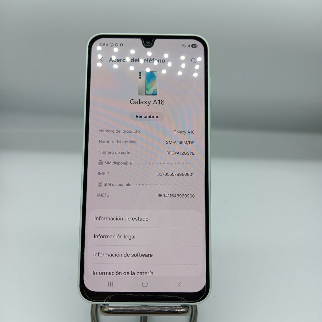 CELULAR SAMSUNG GALAXY A16 SM-A165M (2024) 128 GB 4 GB RAM (SEMINUEVO)