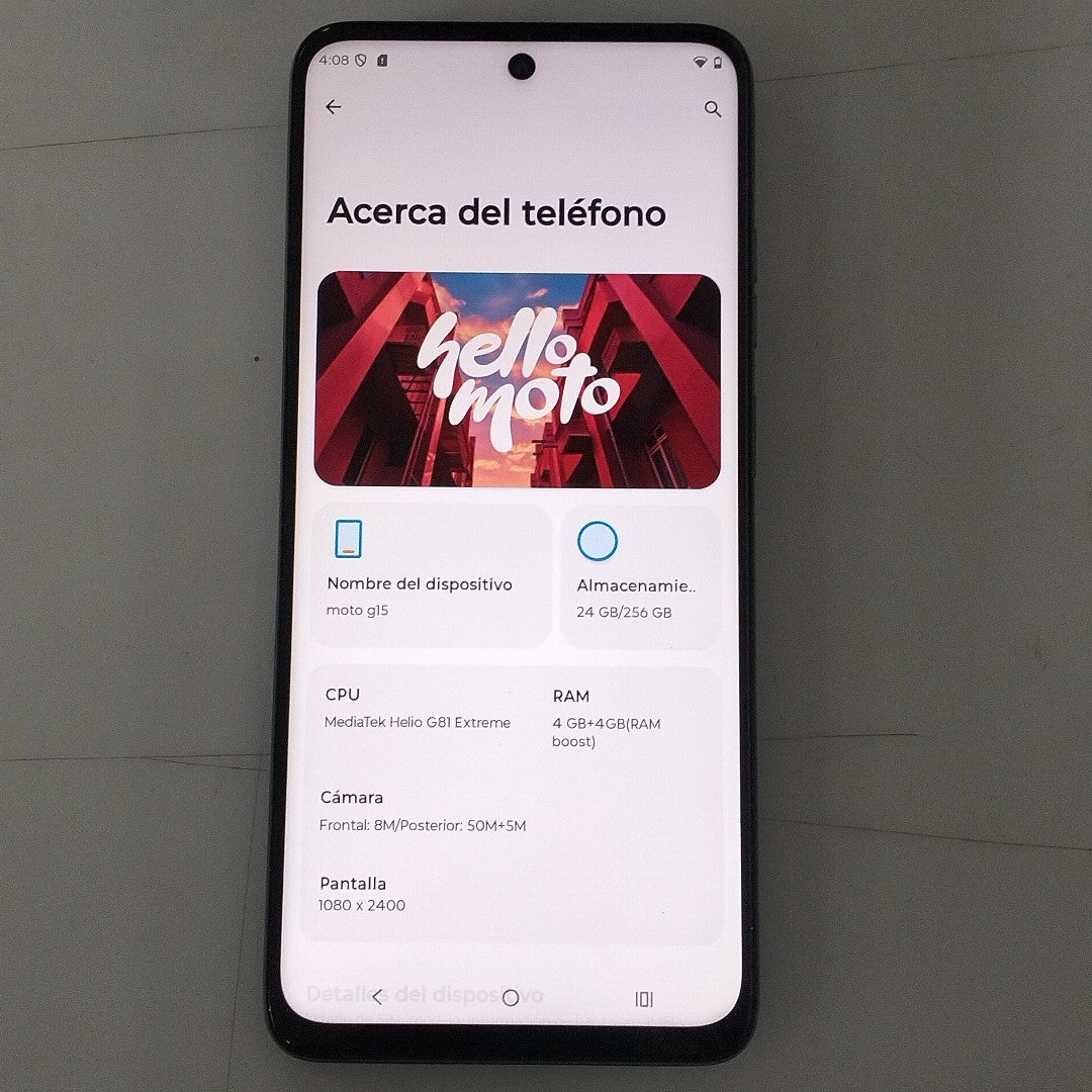 CELULAR MOTOROLA MOTO G15 XT2521-2 (2025) 256 GB 4 GB RAM (SEMINUEVO)