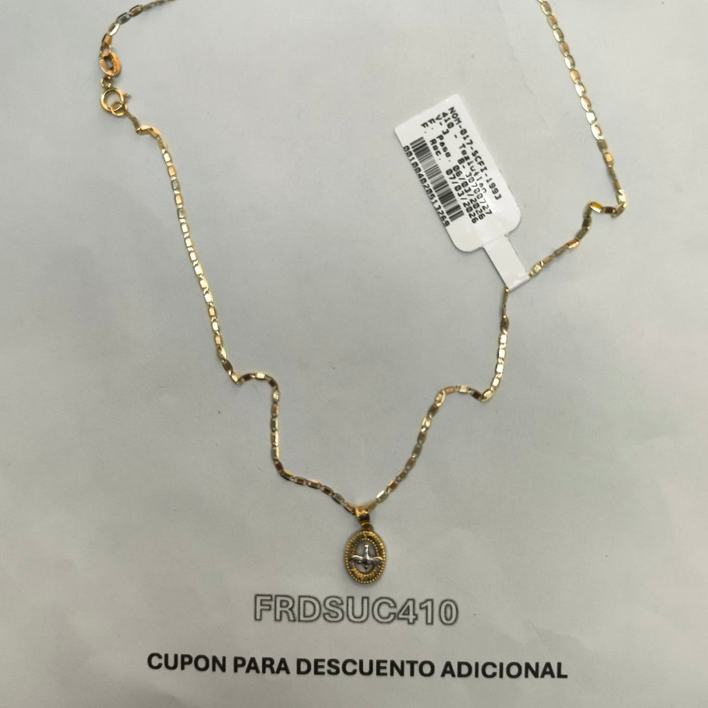 CADENA, MEDALLA RELIGIOSA ORO 10 K 1.7 GRMS (SEMINUEVO)