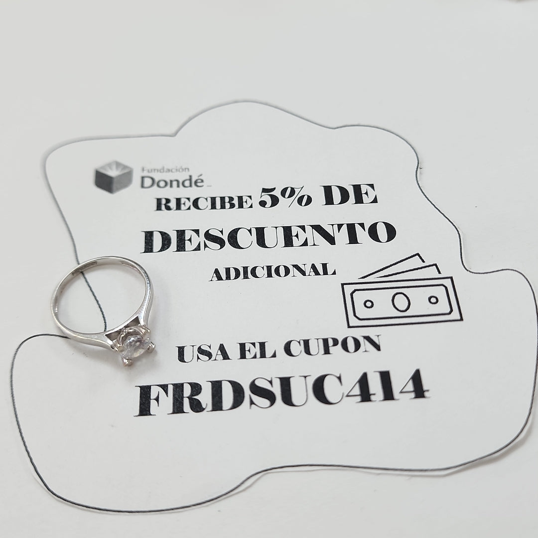 SOLITARIO ORO BLANCO 14 K 2,60 GRMS (SEMINUEVO)