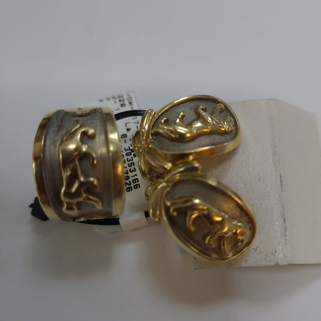 ANILLO,ARETES PAR ORO 14 K 19,20 GRMS (SEMINUEVO)