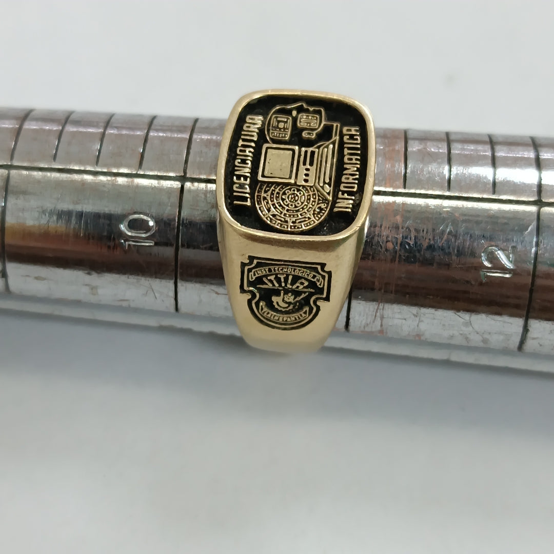 ANILLO DE GRADUACIÓN ORO 14 K 11 GRMS (SEMINUEVO)