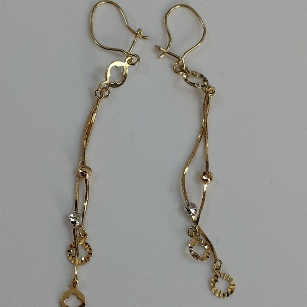 ARETES PAR ORO COMBINADO 14 K 1,90 GRMS (SEMINUEVO)