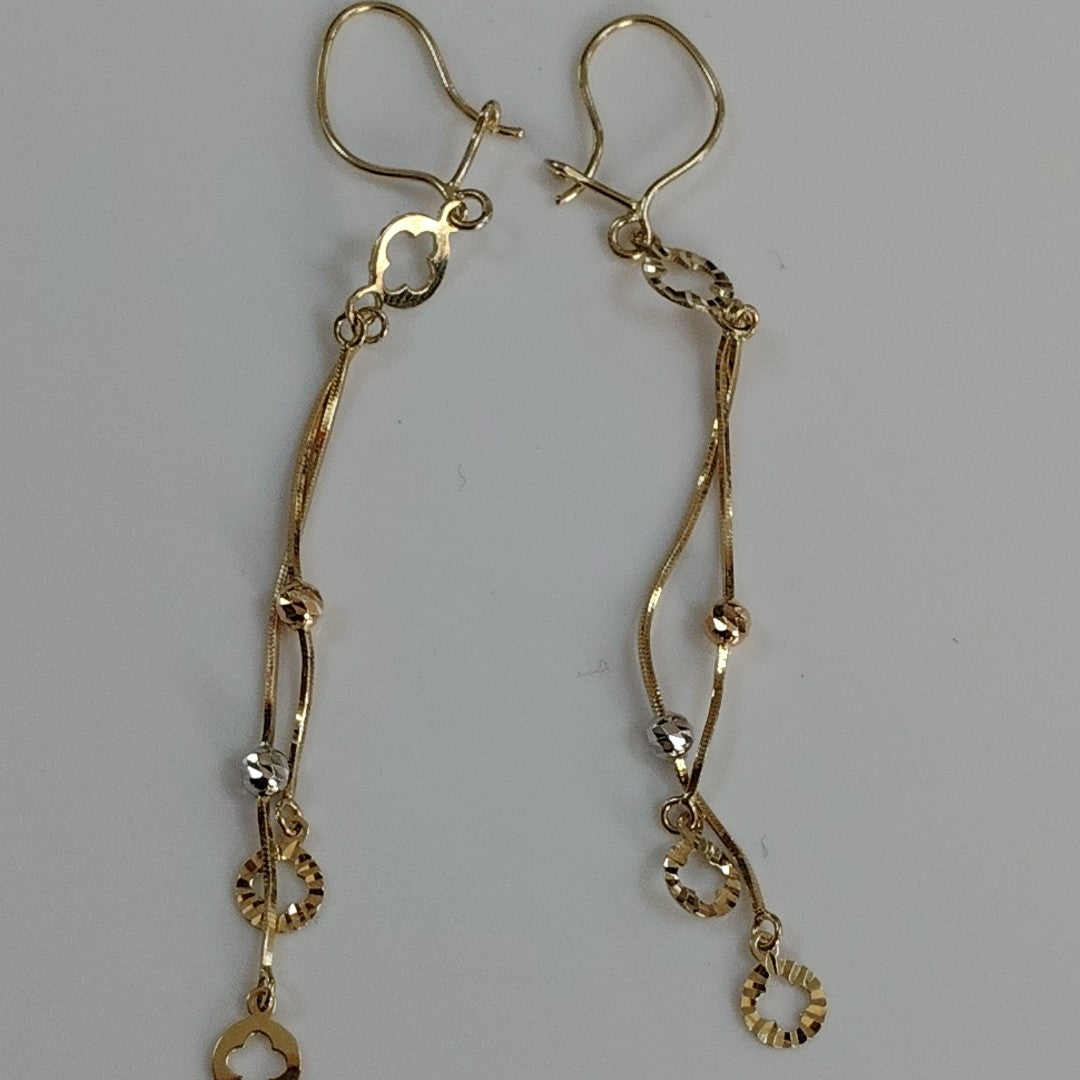 ARETES PAR ORO COMBINADO 14 K 1,90 GRMS (SEMINUEVO)