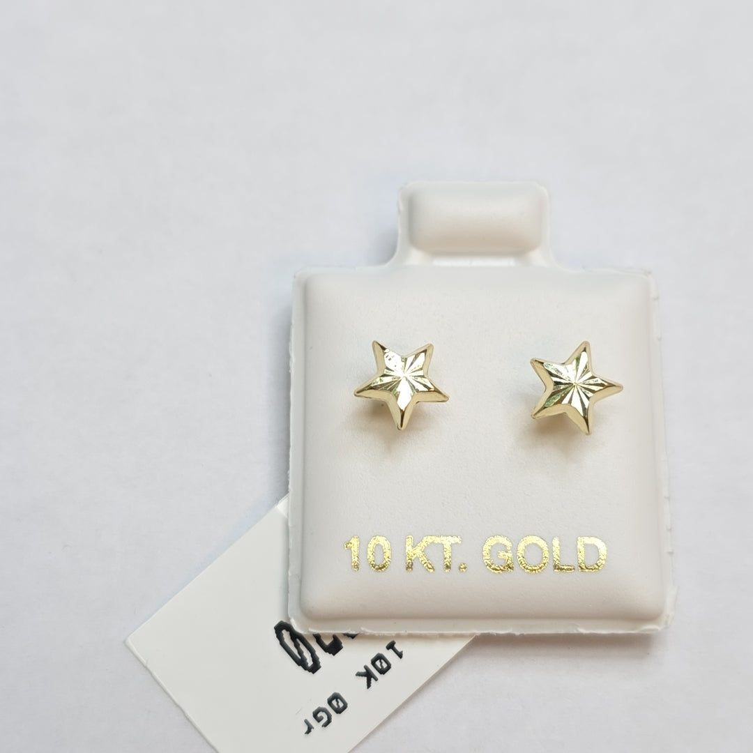 Broquel de oro 10k con zirconia 7mm | Claro de Luna