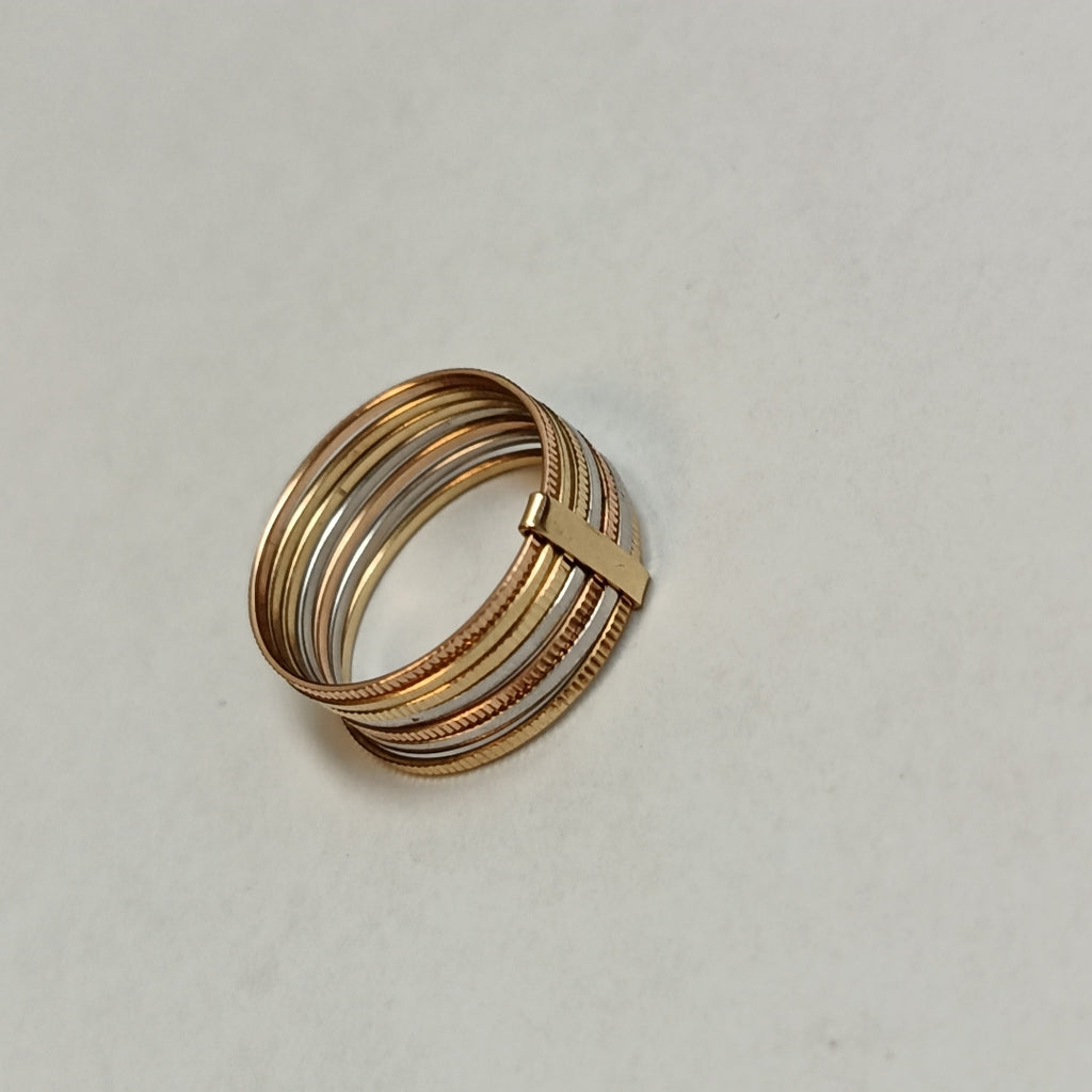 SEMANARIO DE ARGOLLAS ORO COMBINADO 14 K 2.8 GRMS (SEMINUEVO)