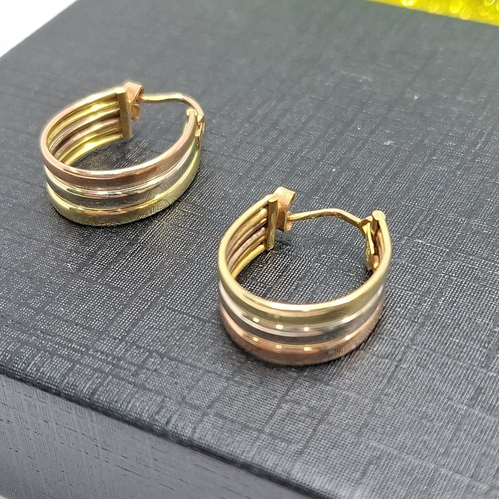 ARRACADAS PAR ORO COMBINADO 14 K 3,60 GRMS (SEMINUEVO)
