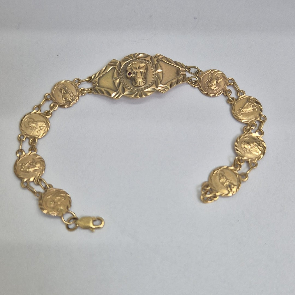 K1 6,60 GRMS 10 K ESPECIFICACIONES COMPLEMENTARIAS PULSERA CON DIJES RELIGIOSOS (SEMINUEVO)