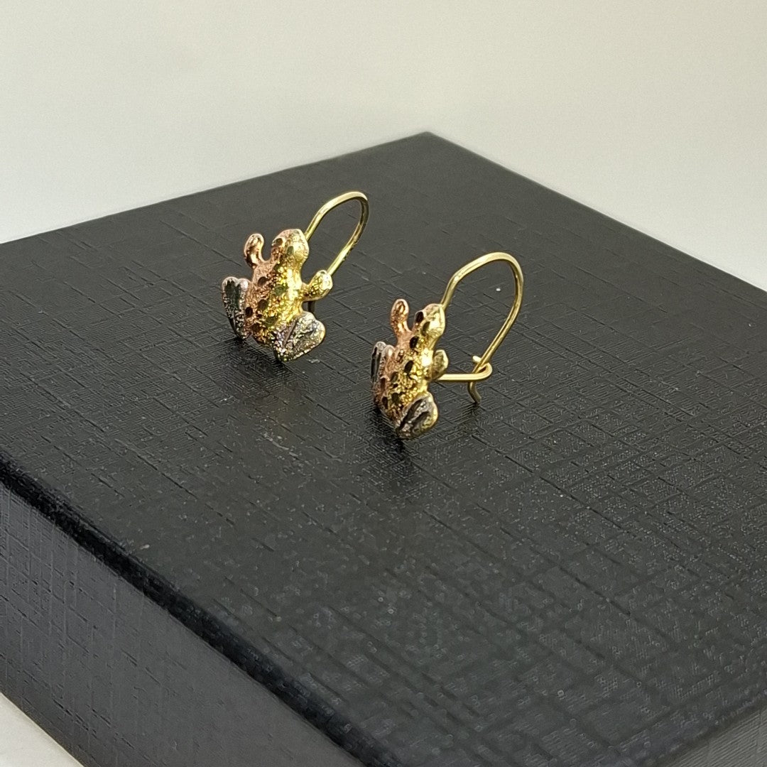 ARETES PAR ORO COMBINADO 14 K 1,20 GRMS (SEMINUEVO)