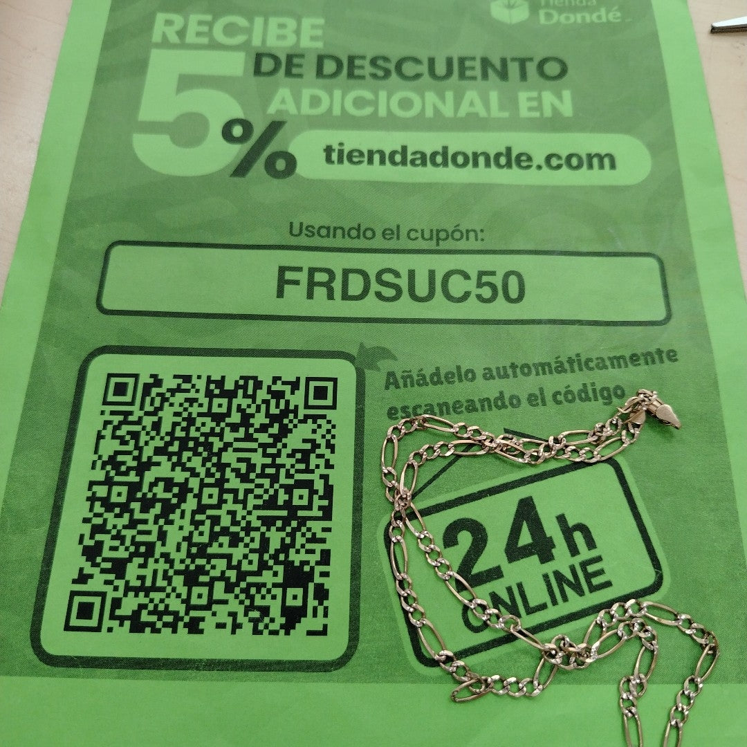 CADENA ORO,ORO COMBINADO,RODIADO 14 K 11,90 GRMS (SEMINUEVO)