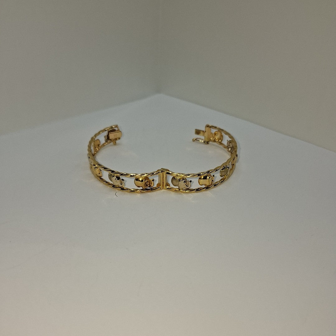 PULSERA RIGIDA ORO COMBINADO 14 K 9.6 GRMS (SEMINUEVO)