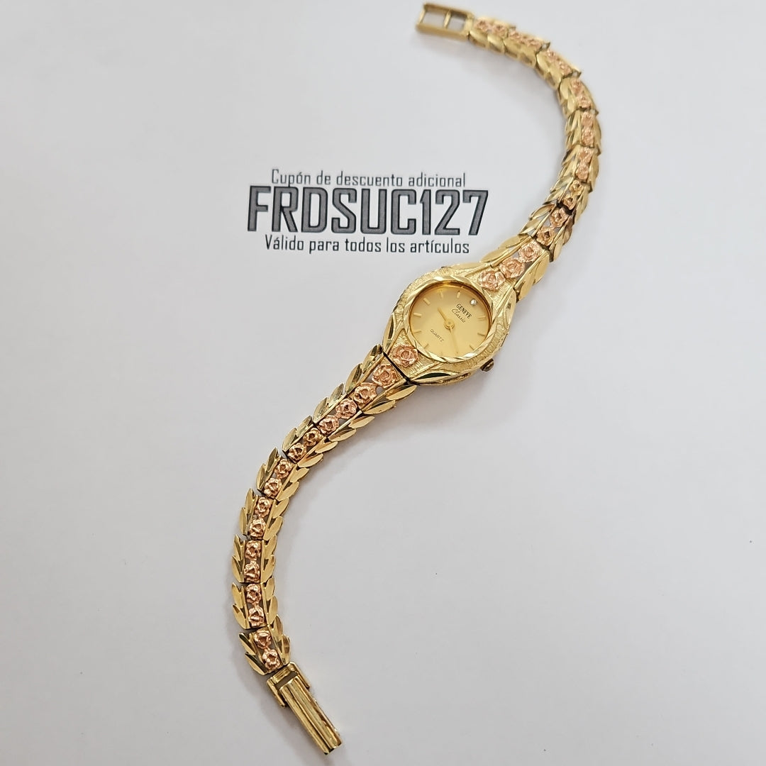 RELOJ CAJA ACERO PULSO ORO ORO 14 K 25.7 GRMS (SEMINUEVO)