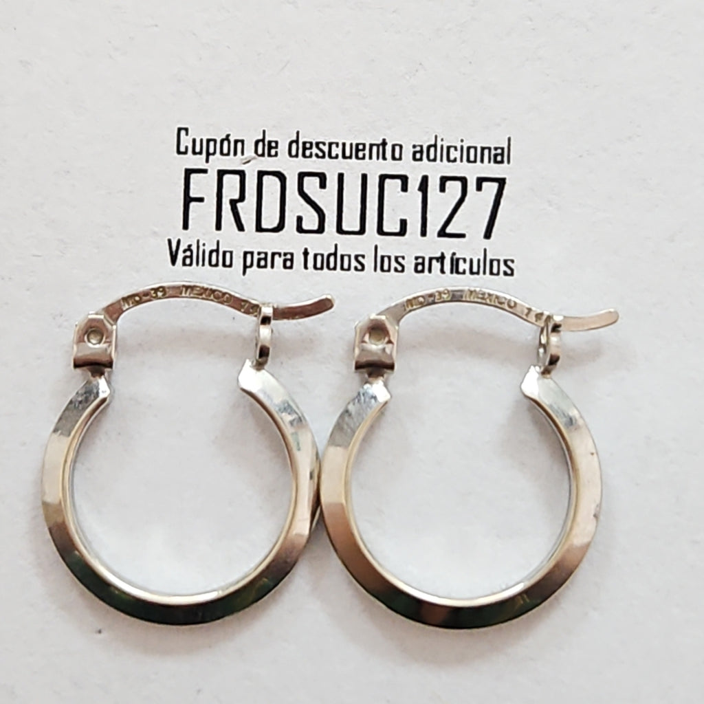 ARRACADAS PAR ORO BLANCO 14 K 1.1 GRMS (SEMINUEVO)