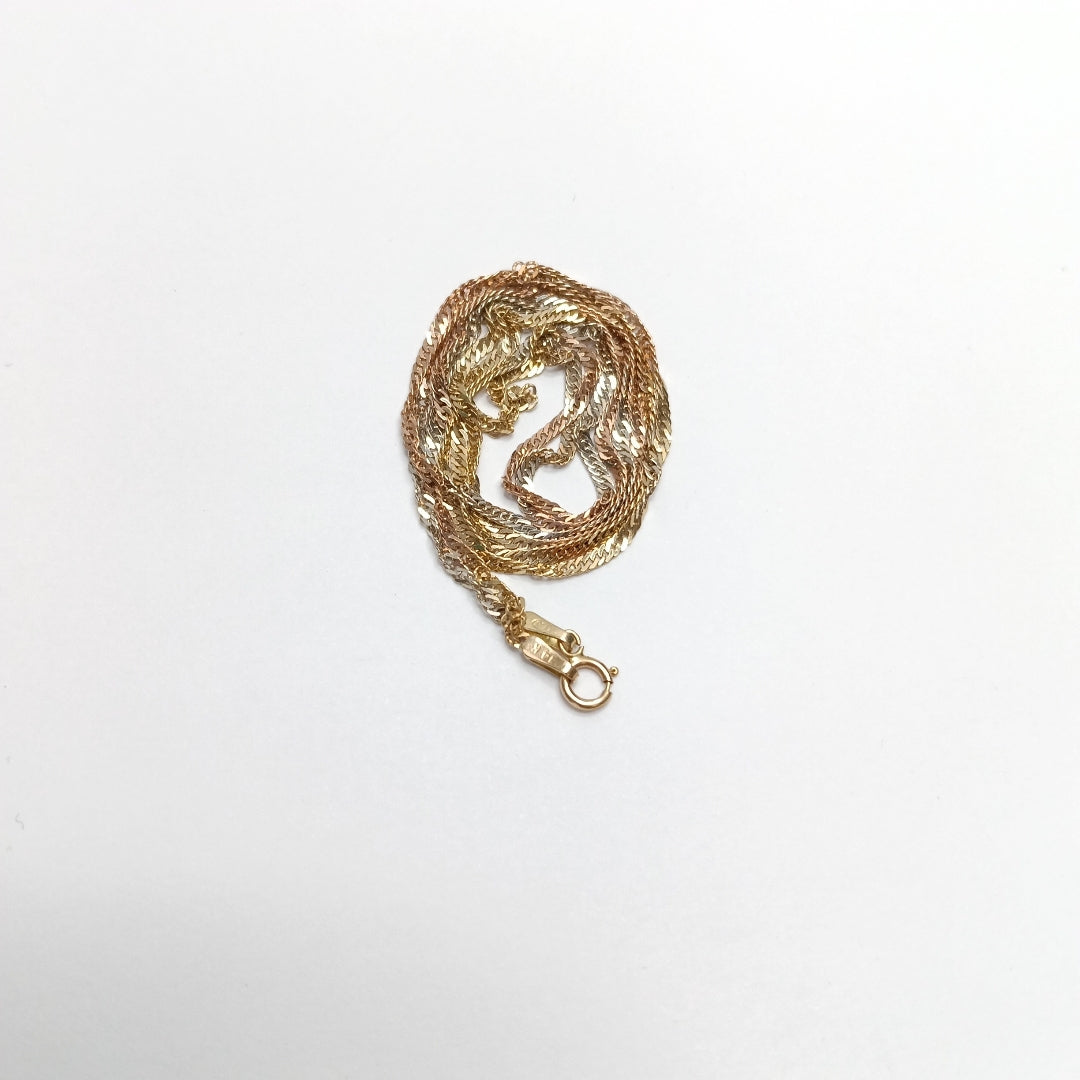 CADENA ORO, ORO COMBINADO 14 K 3.2 GRMS (SEMINUEVO)