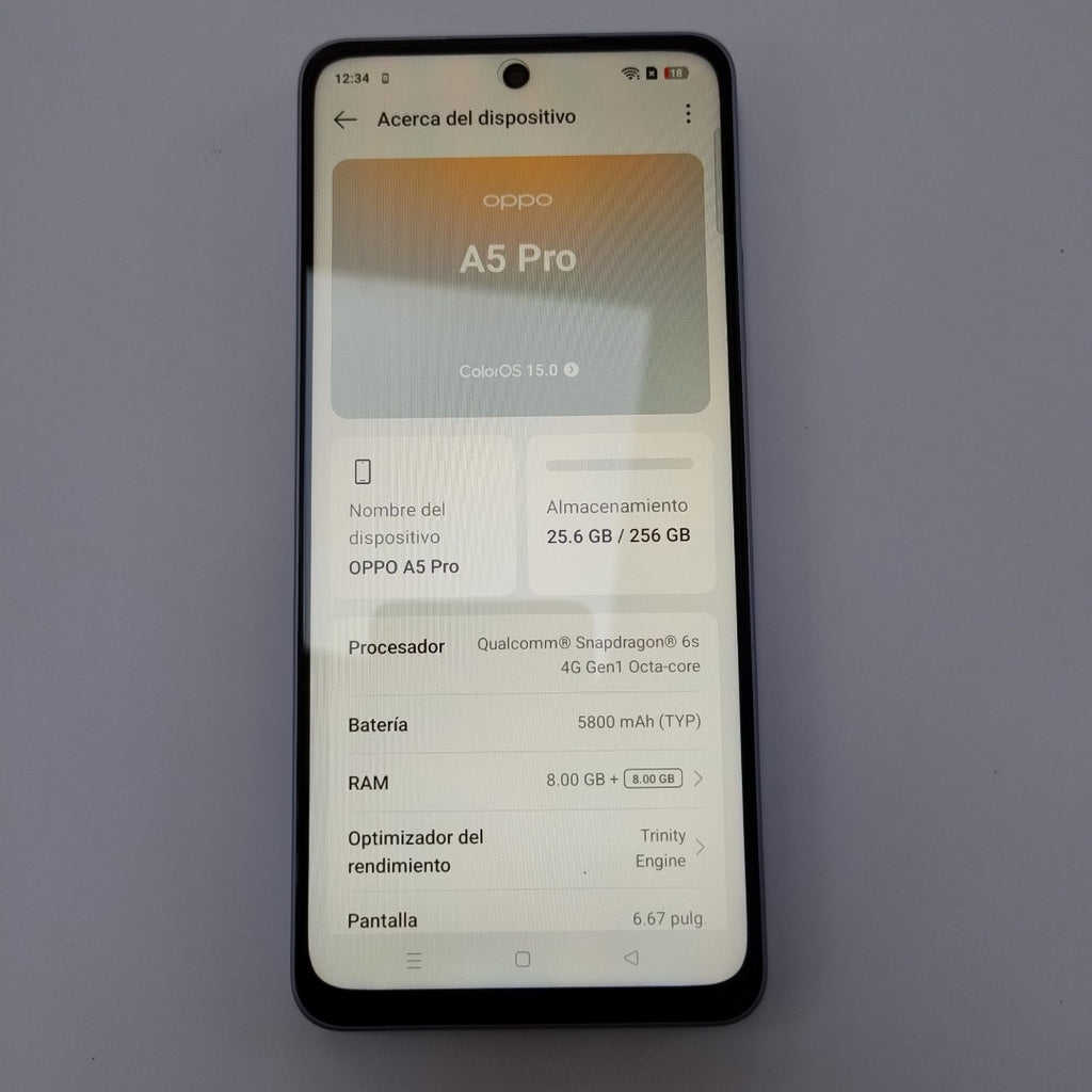 CELULAR OPPO  A5 PRO CPH2711 (2025) 256 GB 8 GB RAM (SEMINUEVO)
