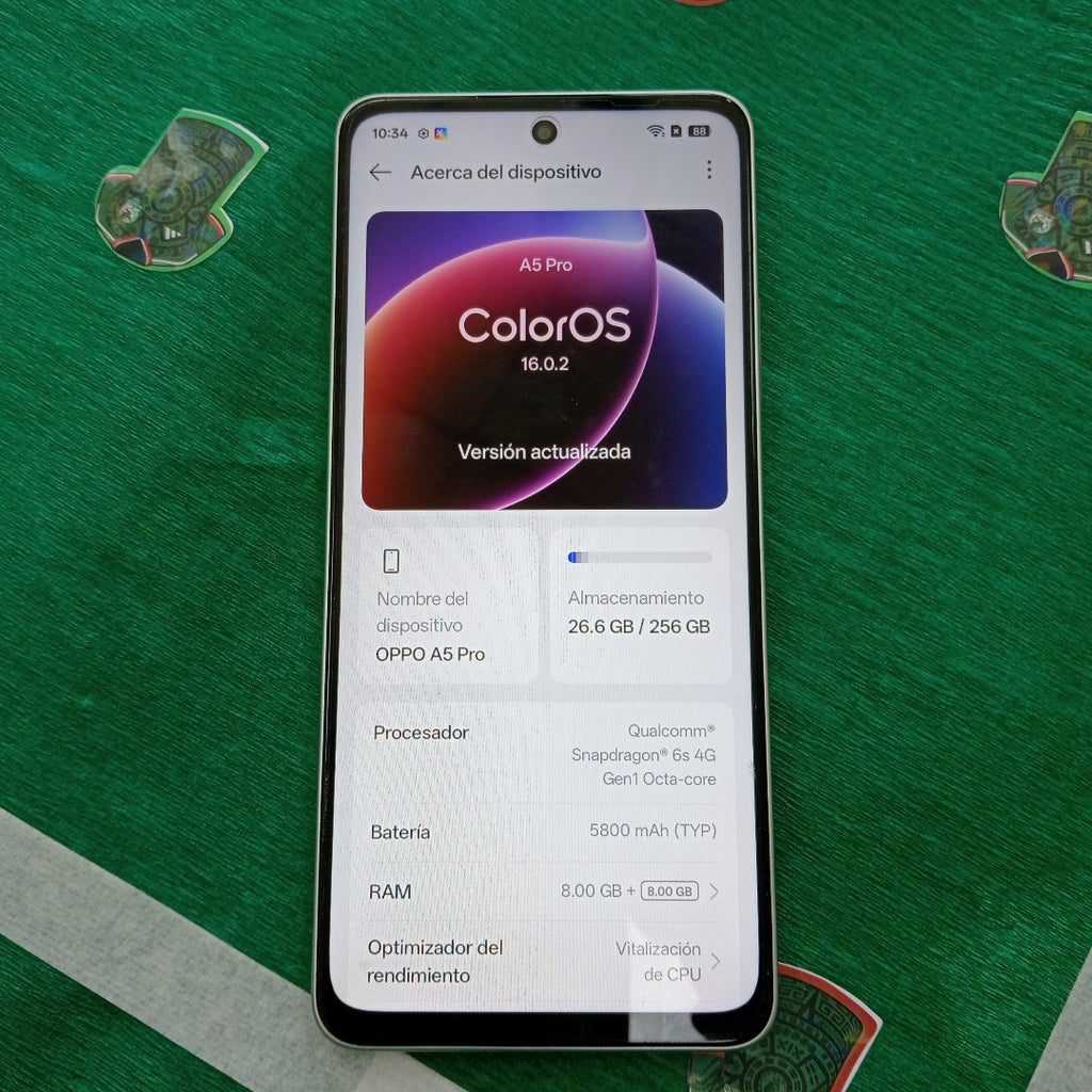 CELULAR OPPO  A5 PRO CPH2711 (2025) 256 GB 8 GB RAM (SEMINUEVO)