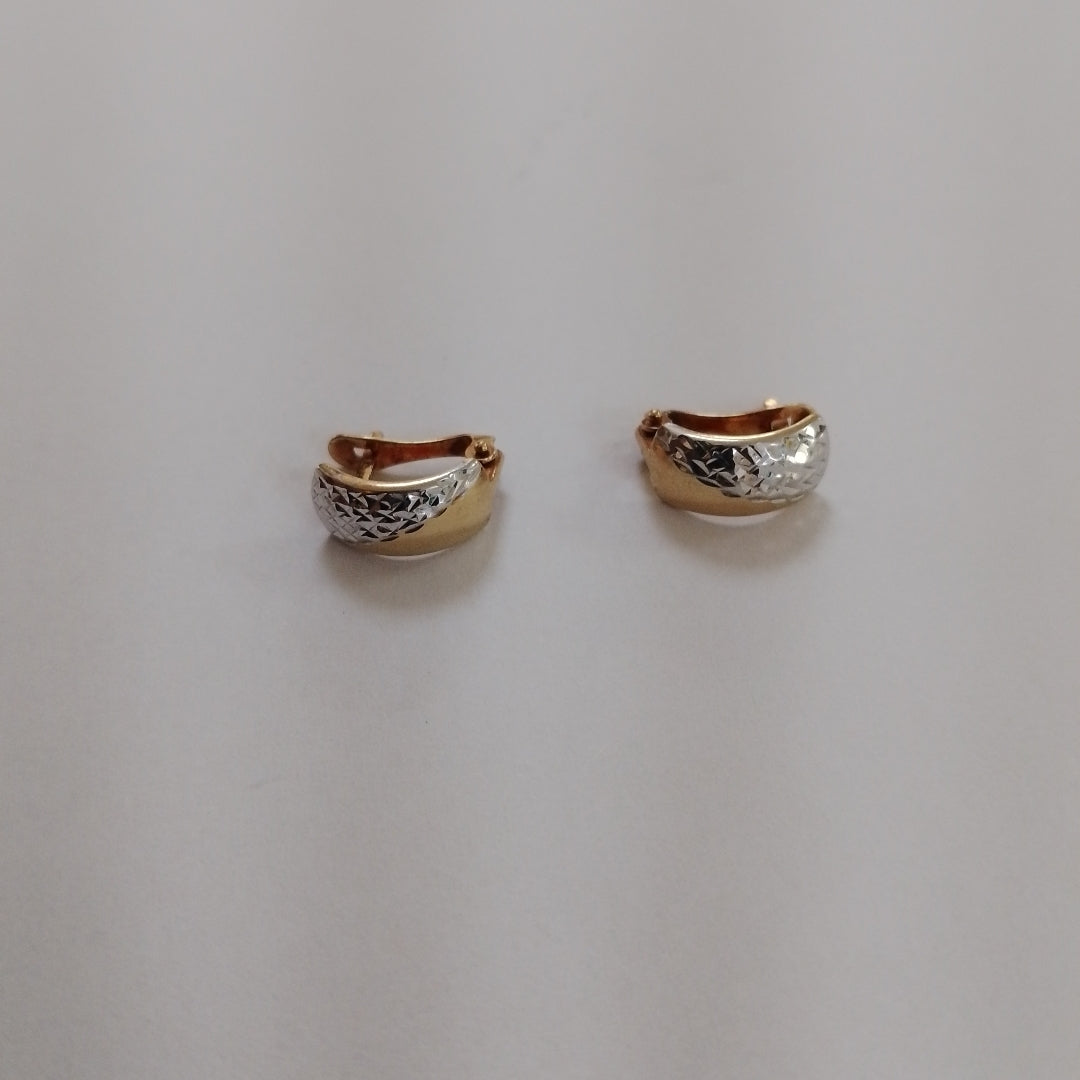 ARETES PAR ORO COMBINADO 10 K 1.3 GRMS (SEMINUEVO)