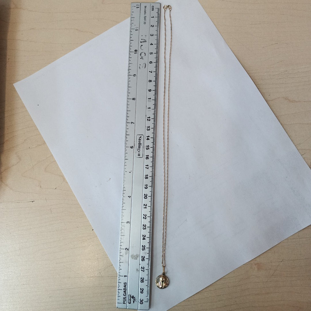 CADENA,MEDALLA RELIGIOSA ORO 10 K 2,10 GRMS (SEMINUEVO)