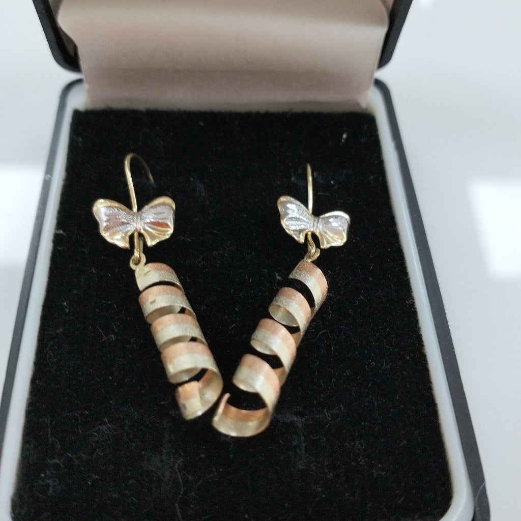 ARETES PAR ORO, ORO COMBINADO 10 K 1.7 GRMS (SEMINUEVO)