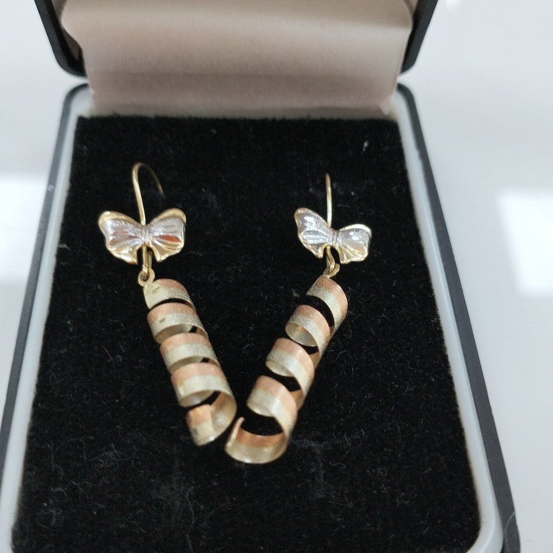 ARETES PAR ORO, ORO COMBINADO 10 K 1.7 GRMS (SEMINUEVO)