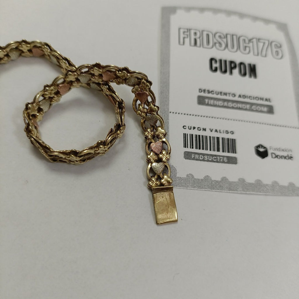 PULSERA ORO COMBINADO 10 K 8.3 GRMS (SEMINUEVO)