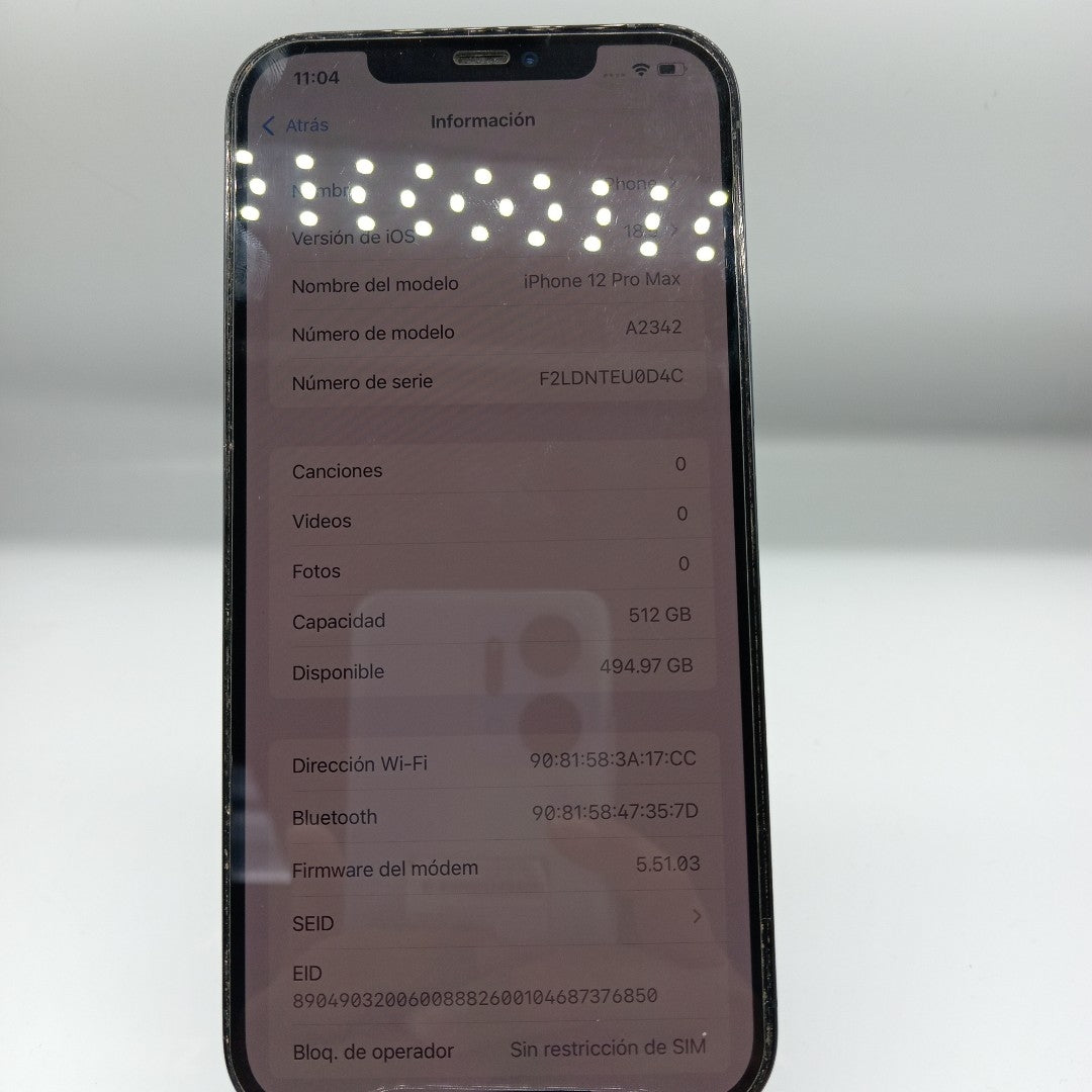 CELULAR APPLE IPHONE 12 PRO MAX A2342 512 GB 6 GB RAM (SEMINUEVO)
