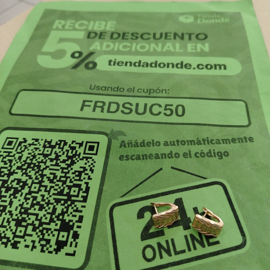 ARETES PAR ORO 14 K 2,50 GRMS (SEMINUEVO)