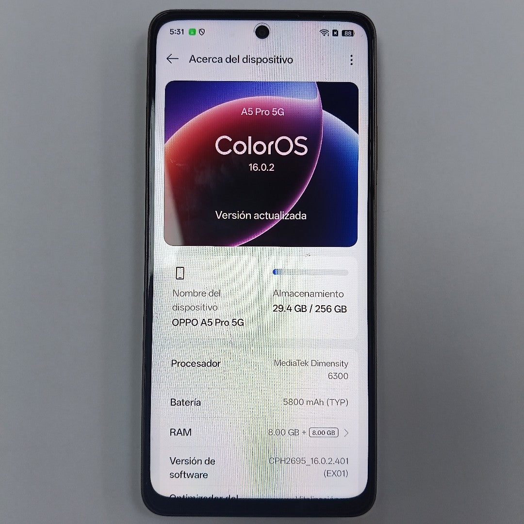 CELULAR OPPO  A5 PRO 5G CPH2695 (2025) 256 GB 8 GB RAM (SEMINUEVO)