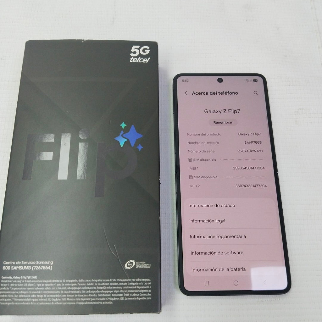 CELULAR SAMSUNG GALAXY Z FLIP 7 SM-F766B (2025) 512 GB 12 GB RAM (SEMINUEVO)