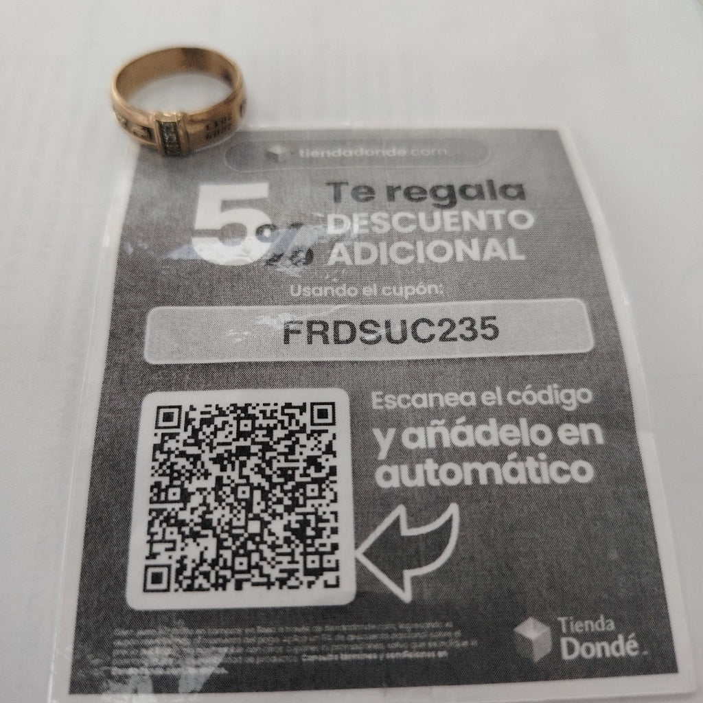 ANILLO DE GRADUACIÓN ORO 8 K 4.8 GRMS (SEMINUEVO)