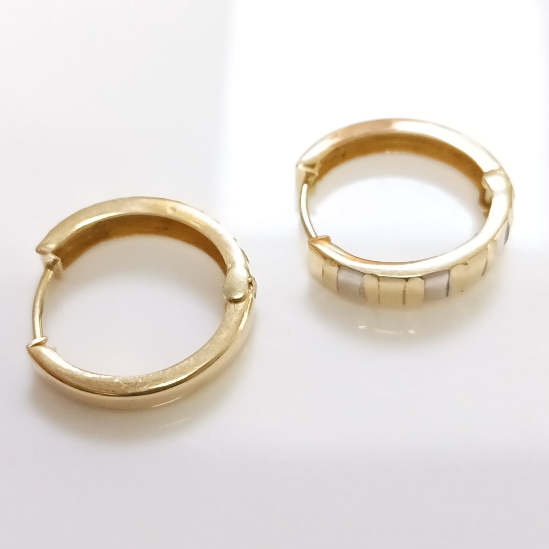 ARRACADAS PAR ORO, RODIADO 14 K 1.7 GRMS (SEMINUEVO)