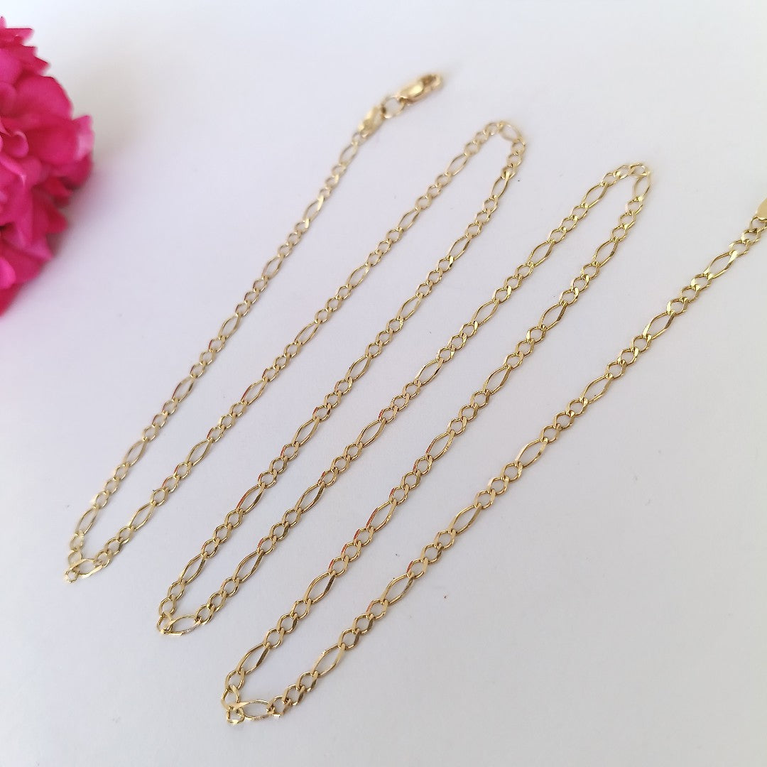 CADENA 3 X 1 3.81GR 55 CM 14K (NUEVO)