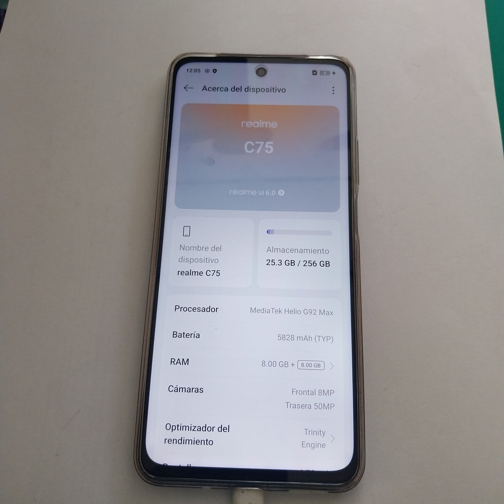 CELULAR REALME C75 RMX3941 (2025) 256 GB 8 GB RAM (SEMINUEVO)